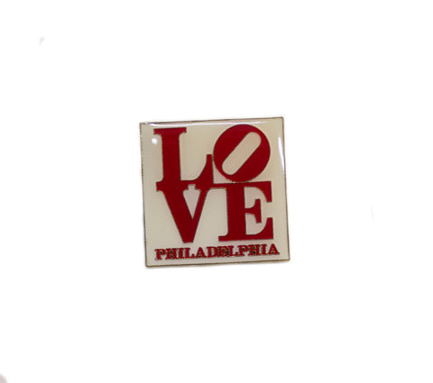 LOVE Philadelphia Cardinal Red 1" x 1" Lapel Pin