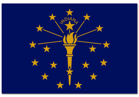 Indiana State  4" x 6" Flag