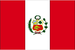 Peru 4" x 6" Flag