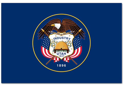 Utah State  4" x 6" Flag