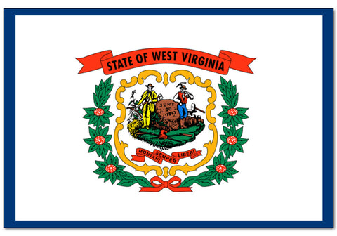 West Virginia State  4" x 6" Flag