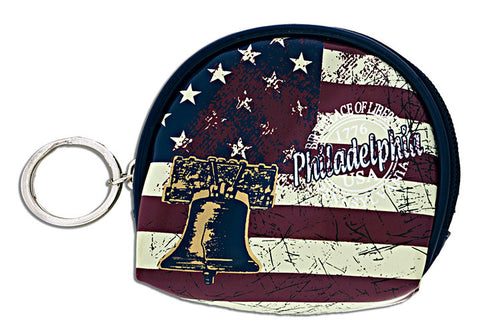 Philadelphia Distressed Flag Round Coin Purse