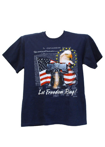 Let Freedom Ring Adult T-Shirt (Navy)