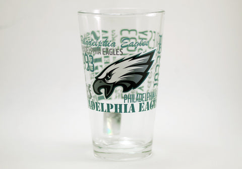 Philadelphia Eagles Typography Glass