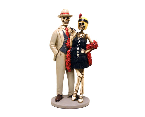 Skeleton 1920 Flapper Couple Love Never Dies Figurine