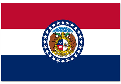 Missouri	State  4" x 6" Flag
