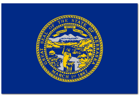 Nebraska State  4" x 6" Flag