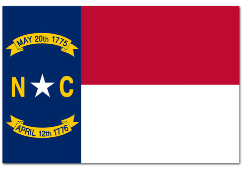 North Carolina State  4" x 6" Flag