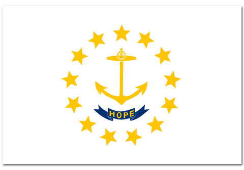Rhode Island State  4" x 6" Flag