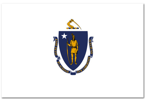 Massachusetts State  4" x 6" Flag