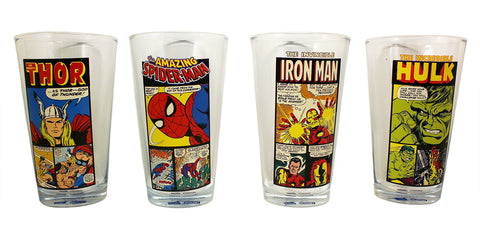 Marvel Character 16 oz Pint Glassware Set