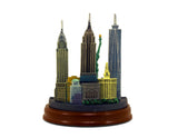 New York and Statue of Liberty 3D Skyline (Color)