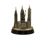New York and Statue of Liberty 3D Skyline (Silver)