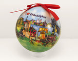 Philadelphia Watercolor Christmas Ball 80mm Ornament