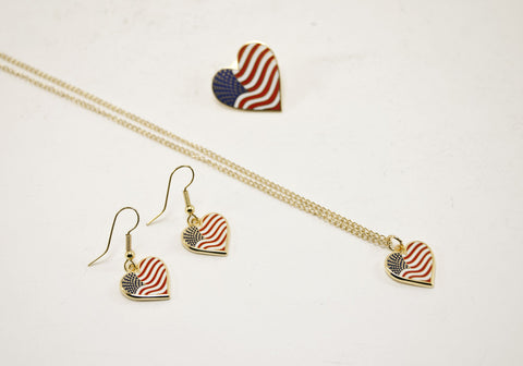 American Heart Shaped Jewelry Set