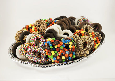 Mixed Gourmet Chocolate Covered Pretzel Tray (2 Lbs)