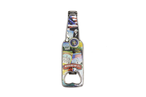 Washington DC Retro Collage Magnet Bottle Shaped Opener 4 7/8” H