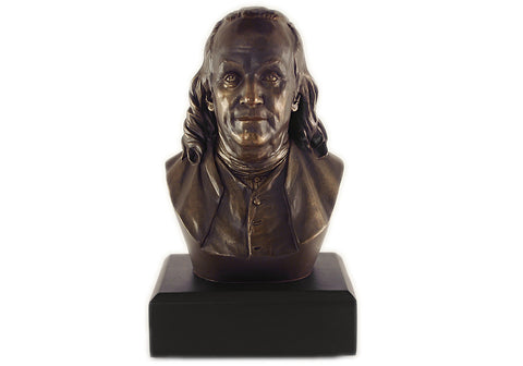 Benjamin Franklin 6'' Polystone Bronze-Finished Bust