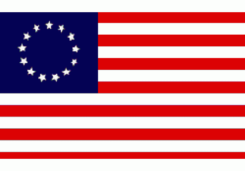 Betsy Ross 4" x 6" Flag on 10" Staff
