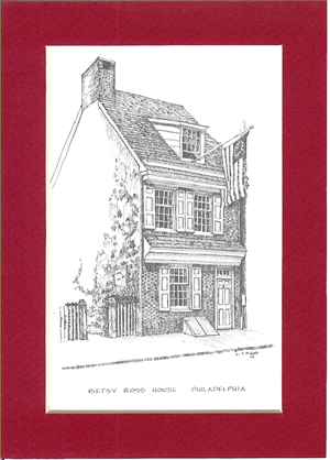 Betsy Ross House Graphite Print