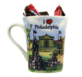Philadelphia Watercolor Mug with Decorative Box and Peanut Chews