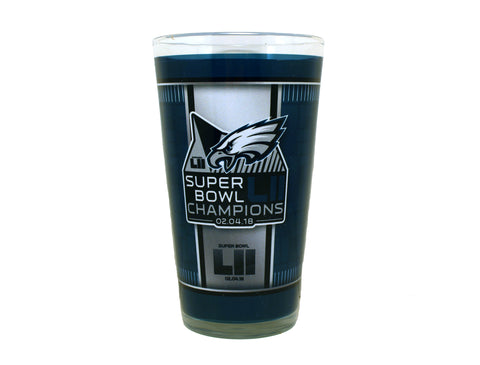Philadelphia Eagles Super Bowl Lll 16 oz Sublimated Pint Glass