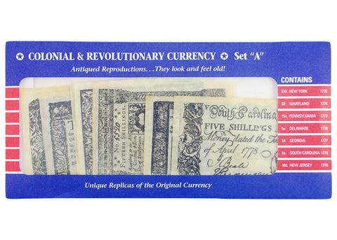 Colonial Revolutionary Currency Set A