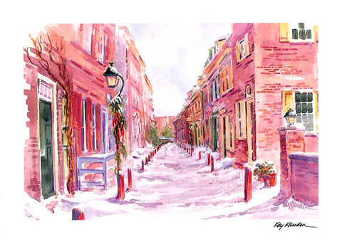 Winter at Elfreth's Alley Christmas boxed Cards