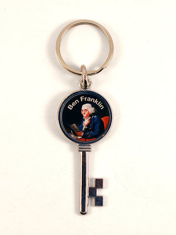 Benjamin Franklin Skeleton Key Keychain