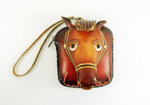 Leather Horse Pouch Wristlet