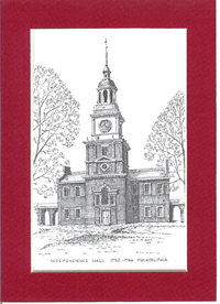 Independence Hall 1732-1756 Graphite Print