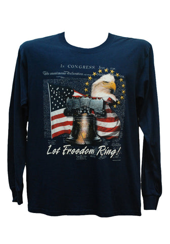 Let Freedom Ring Long Sleeves Shirt (Navy)