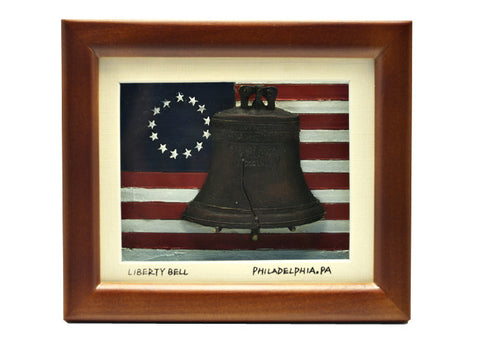 Liberty Bell & Colonial Flag Frame