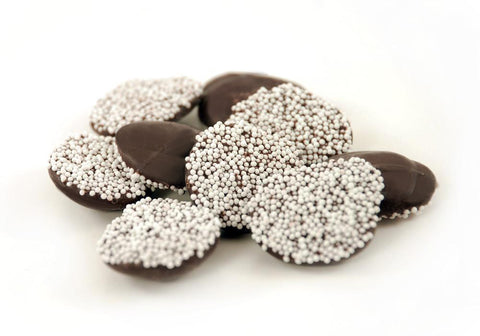 Asher's Dark Nonpareils 1 LB Chocolates with White Seeds
