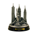 New York and Statue of Liberty 3D Skyline (Silver)
