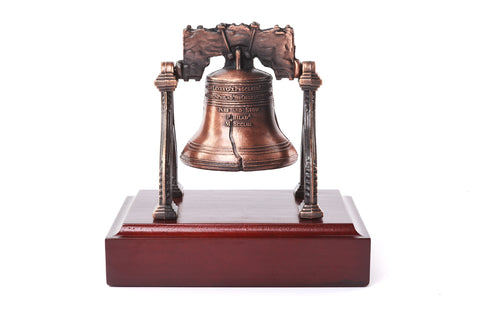 Liberty Bell on Wooden Base 4 1/2" x 3 3/8" x 4 1/2" Tall
