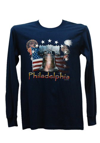 Philadelphia Liberty Bell Long Sleeve Shirt (Navy)