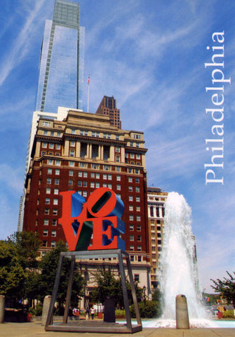 Philadelphia Love Park &  Comcast Center Postcard