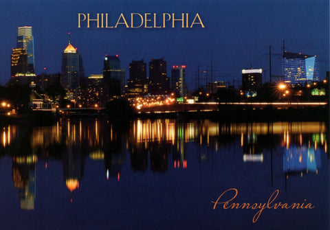 Philadelphia Night Skyline Postcard