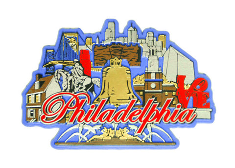 Philadelphia Blue skyline Magnet