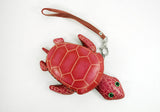 Leather Sea Turtle  Purse Wristlet