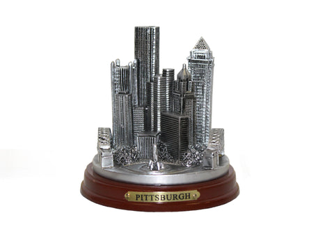 Pittsburgh City Skyline Silver 3D Figurine