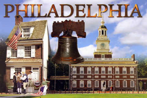 Philadelphia Three(3) Landmarks Postcard