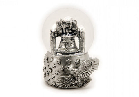 Liberty Bell with Eagle in Silver 65mm Snow Globe
