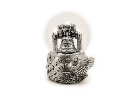 Liberty Bell with Eagle in Silver 45mm Snow Globe