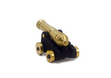 Revolutionary War 24 Pounder Solid Brass Barrel Naval Cannon With Gold-Plated Wheels 3" Long