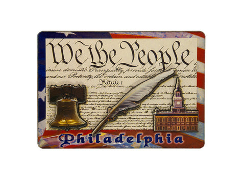 We the People 2D Wooden Magnet