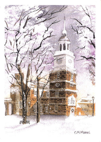 Snowy Independence Hall Christmas Boxed Cards