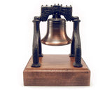 Large Liberty Bell Metal on Wooden Base